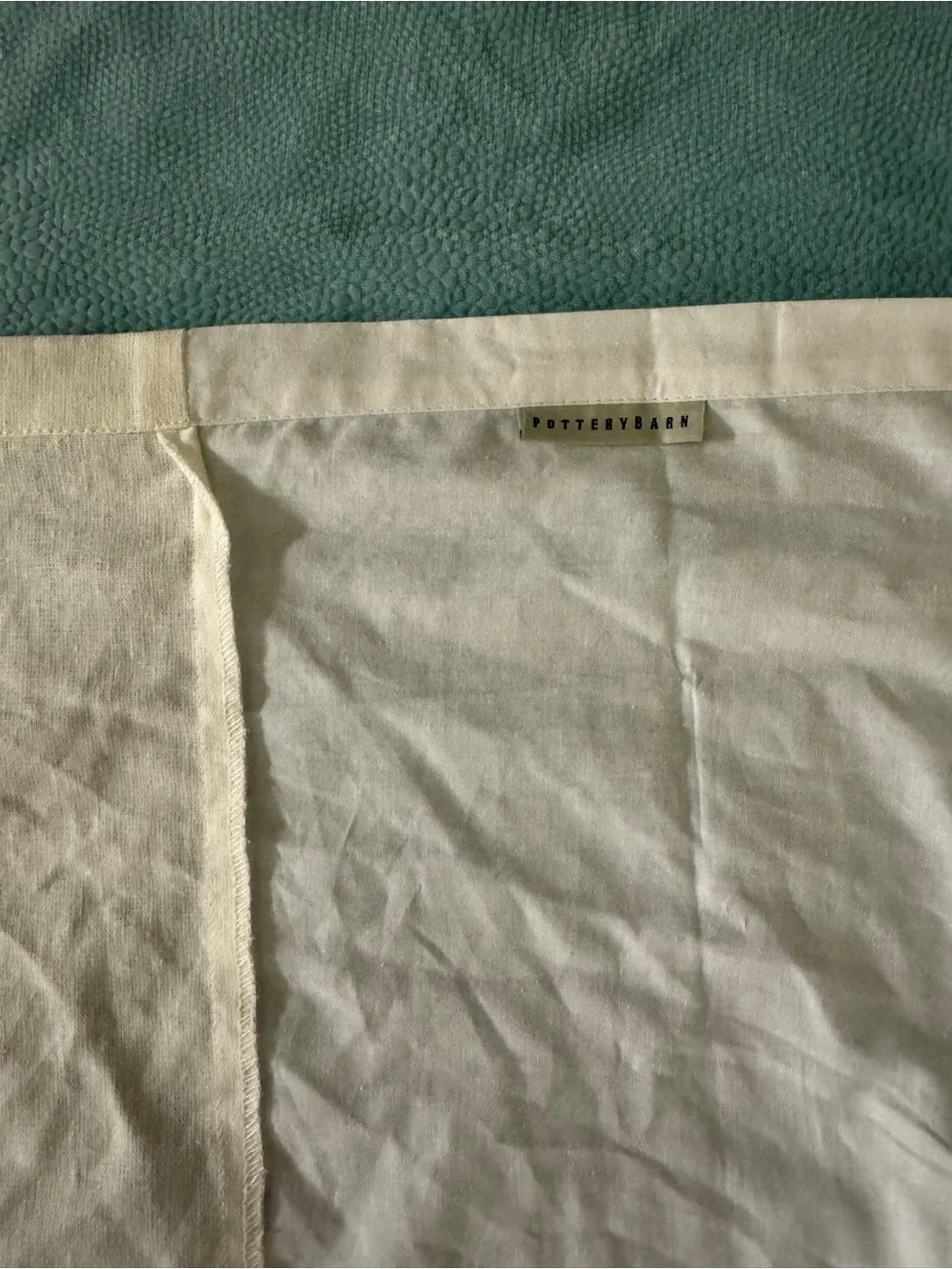 Pottery Barn Ivory Belgian Flax Split Corner Bed Skirt - Excellent 🔥 FINAL SALE